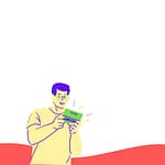 cartoon man performing google search on tablet tablet-search