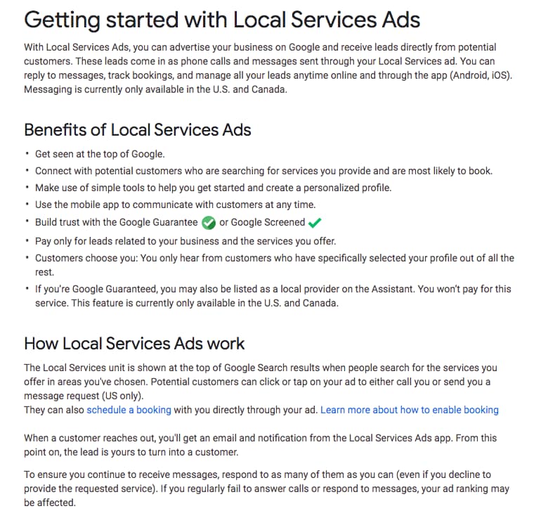 Google Local Service Ads